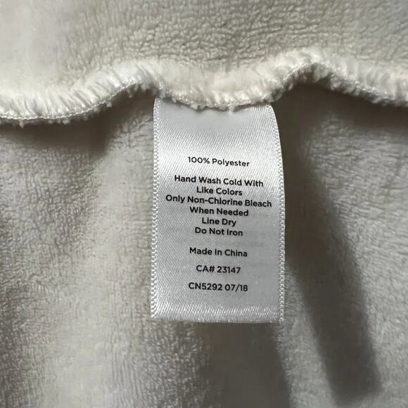 Talbots Quilted Plush Robe Cream Womens Large Spa Cozy House Coat - Picture 5 of 6